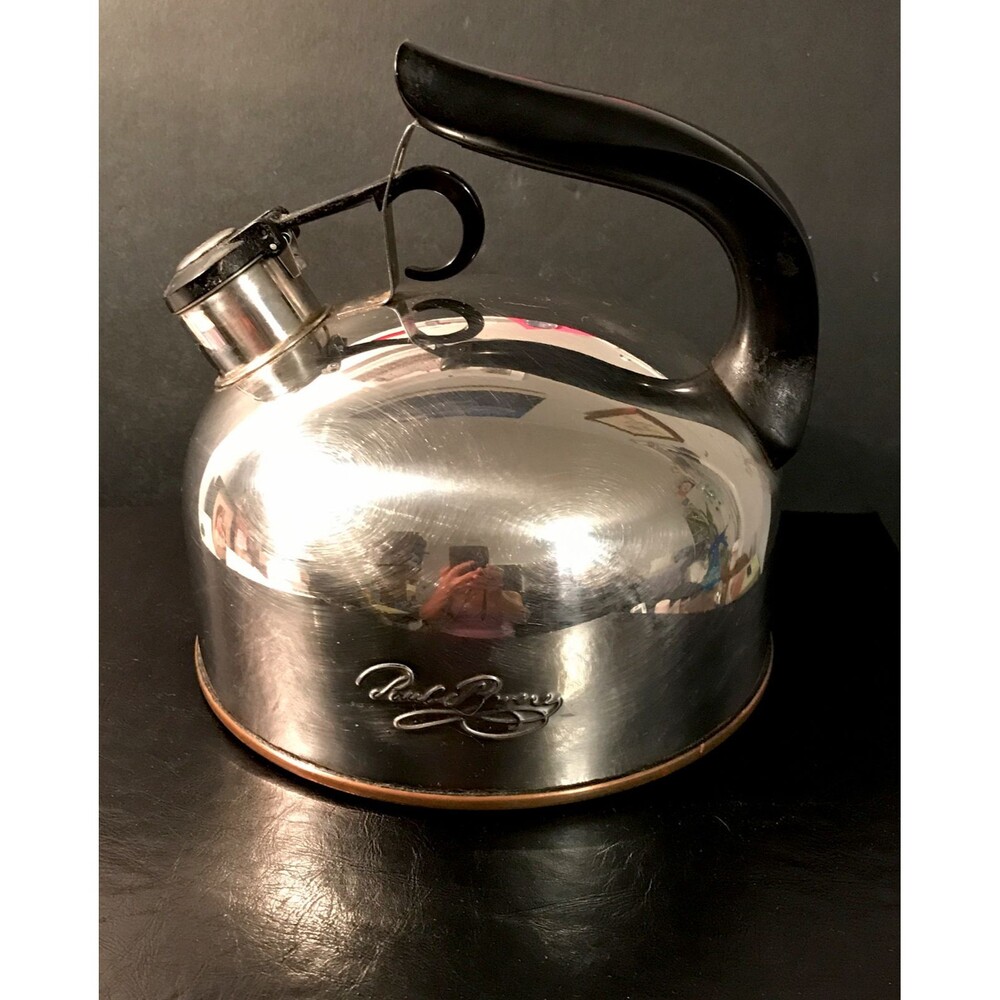 Vintage Revere Ware Stainless Steel Whistling Tea Kettle Model 95-C
